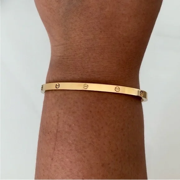 Timeless Gold Bangle Bracelet with Stud Details - Picture 7 of 11